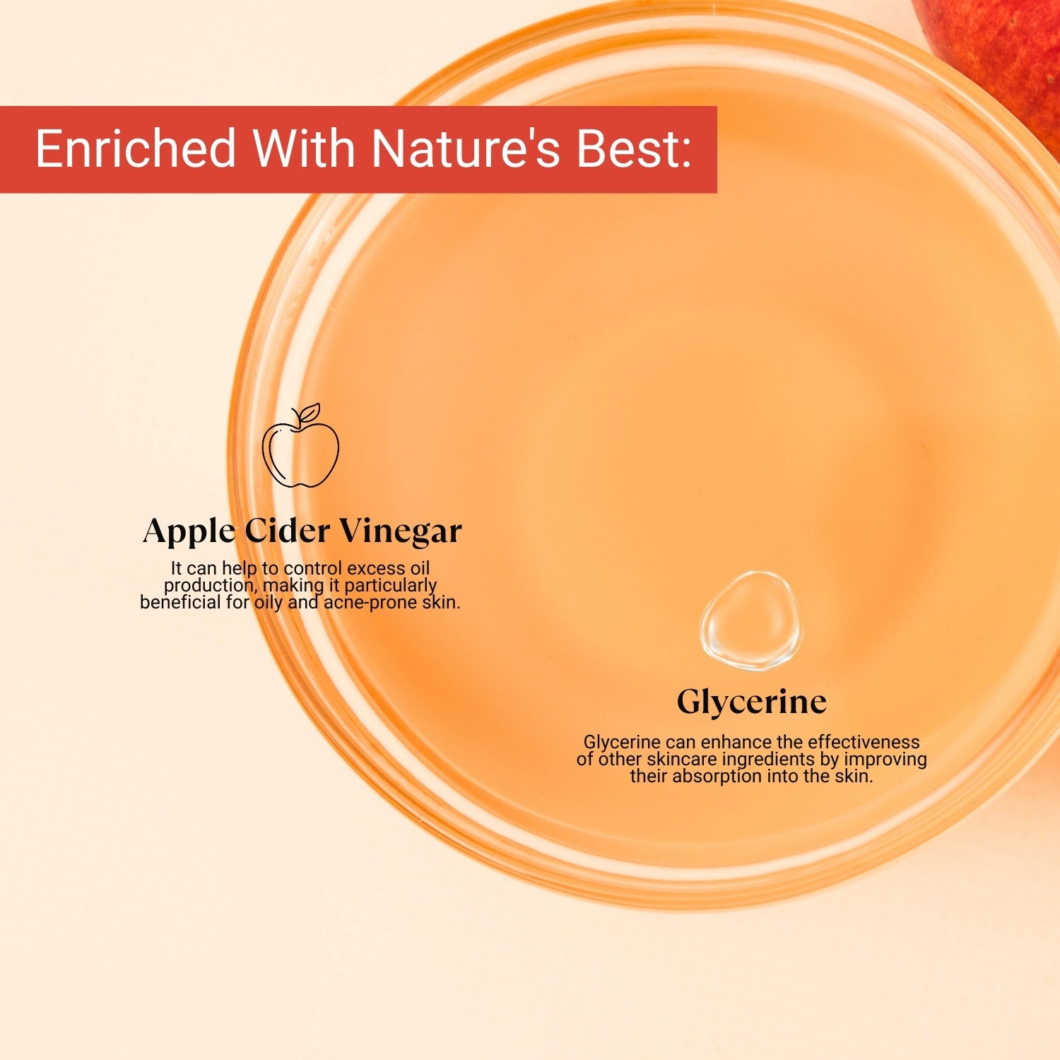 Lashika Apple Cider Face Wash with Apple Cider Vinegar controls oil and Glycerine hydrates for clear, balanced skin.