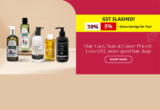 Lashika Hair care product bottles includes Shampoo, Oil