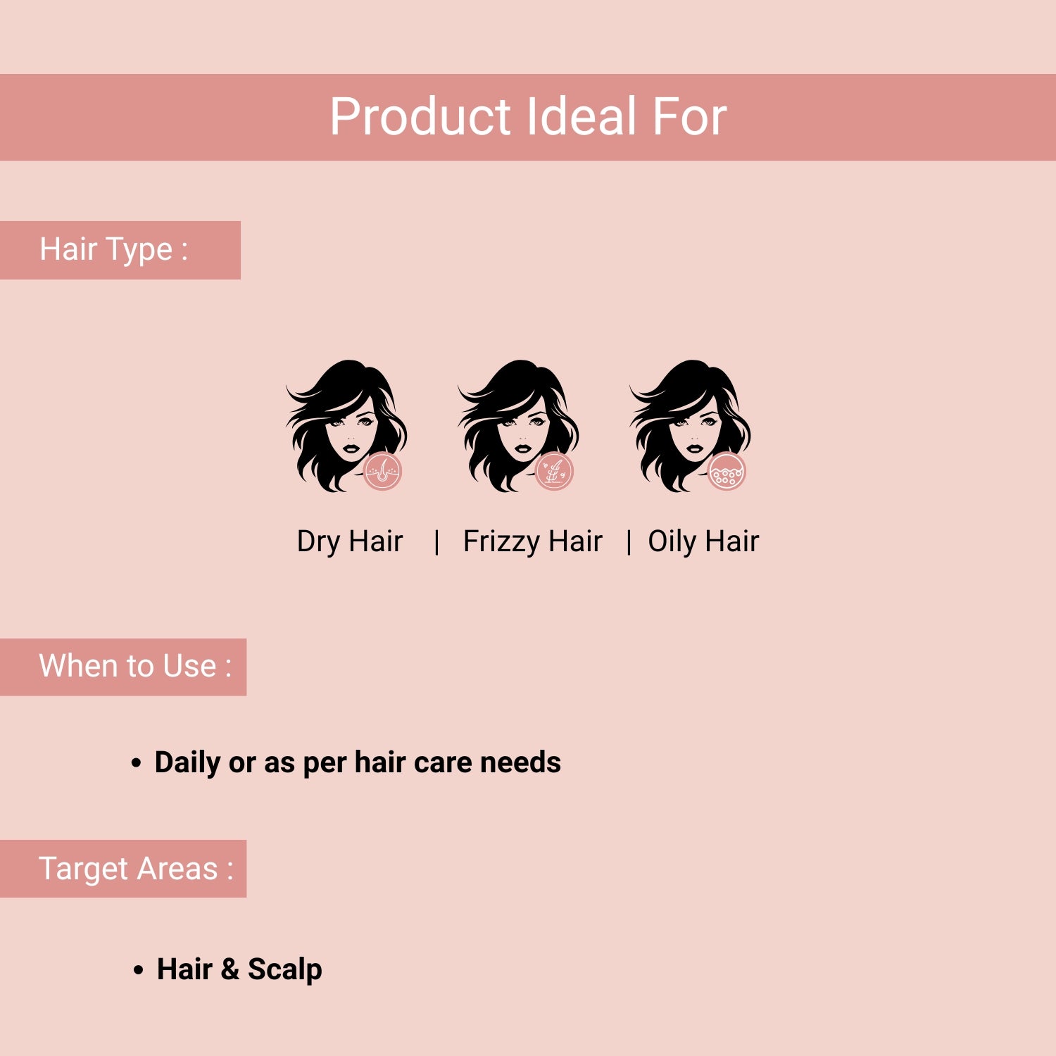 Ideal for dry, frizzy, and oily hair; use daily or as needed on scalp and hair to cleanse, nourish, and maintain scalp balance.