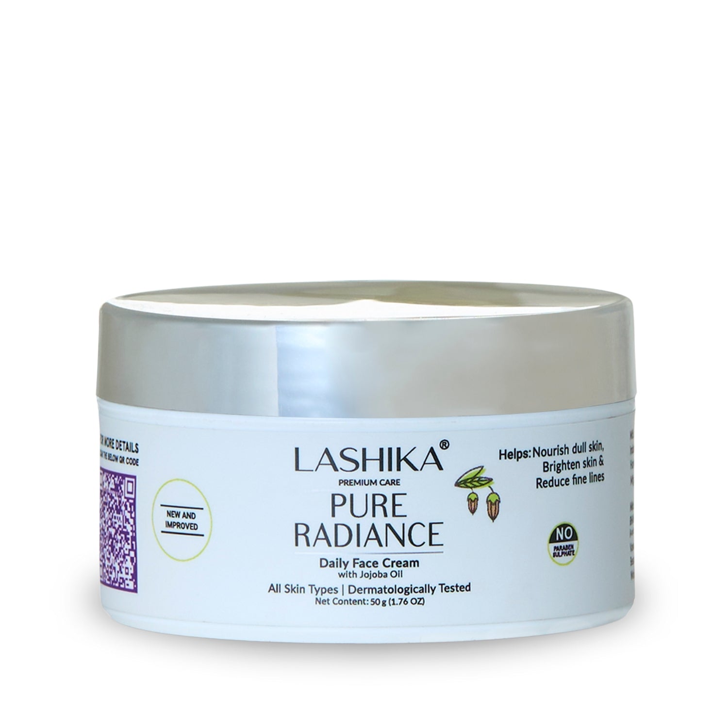 Front view of Pure Radiance Face Cream showcasing its brightening, hydrating formula for glowing, even-toned skin.