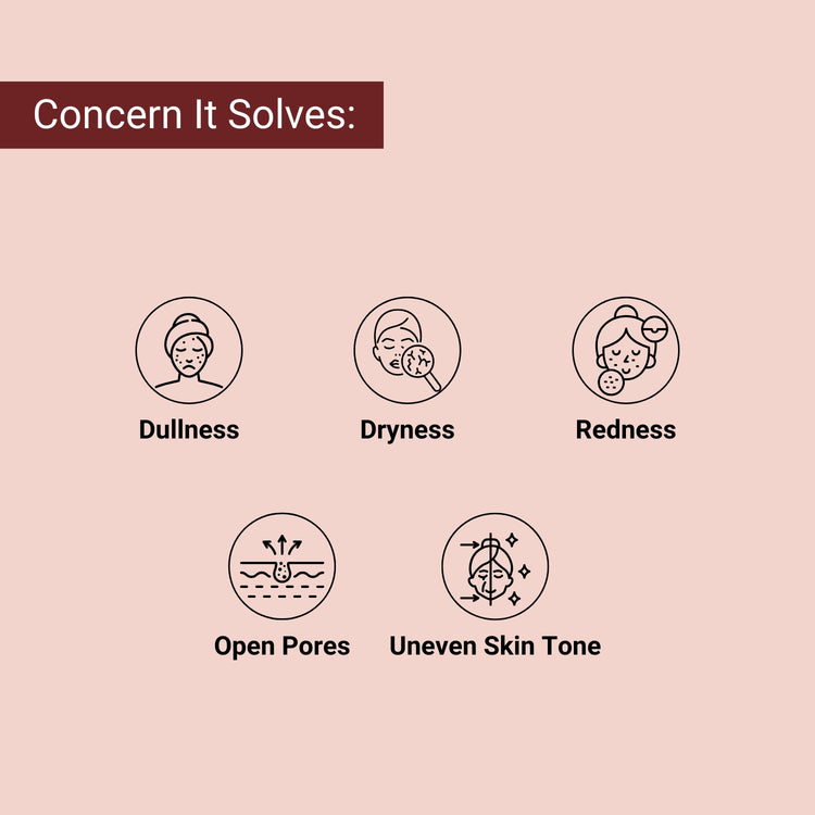 Targets dullness, dryness, redness, open pores, and uneven skin tone for a smoother, radiant, and hydrated complexion.