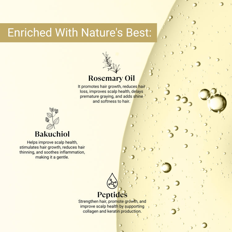 Lashika Hair Serum with Rosemary Oil, Bakuchiol & Peptides for hair growth, strength, and scalp health.