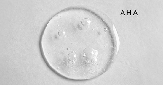 Clear gel-like texture with visible air bubbles, representing AHA (Alpha Hydroxy Acid), commonly used in skincare products for exfoliation