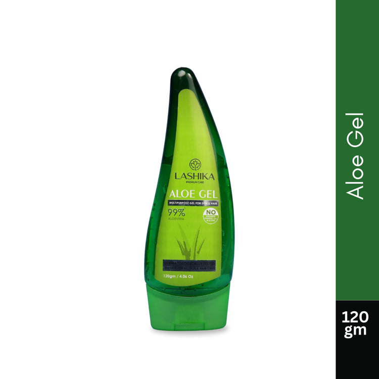 Lashika Aloe Gel for Hair & Skin - 120ml | Hydrating and soothing gel for skin & hair care.