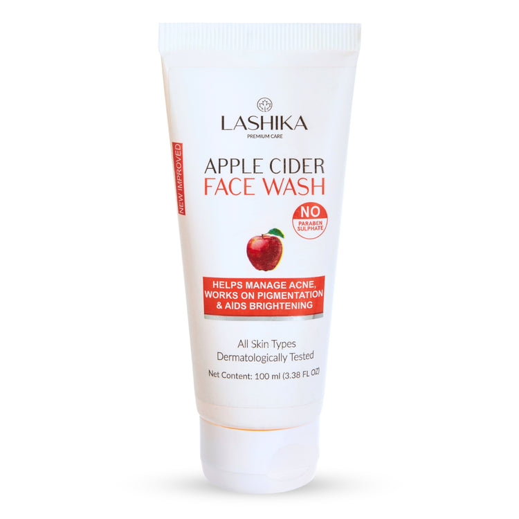 Lashika Apple Cider Face Wash – Paraben and sulphate free, brightens skin, reduces pigmentation and acne, 100ml.
