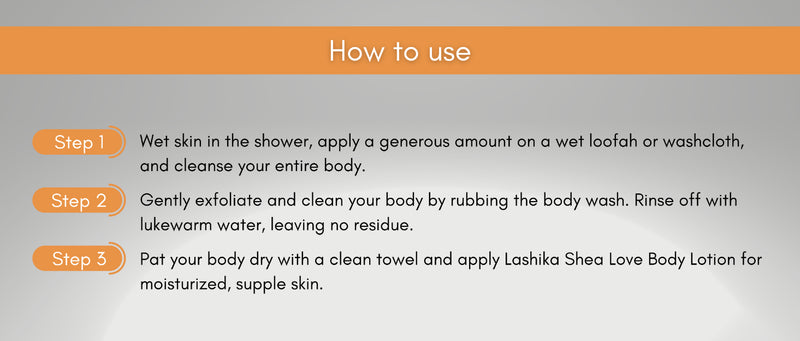 How to use Lashika Peach Body Bath for exfoliated, clean, and moisturized skin