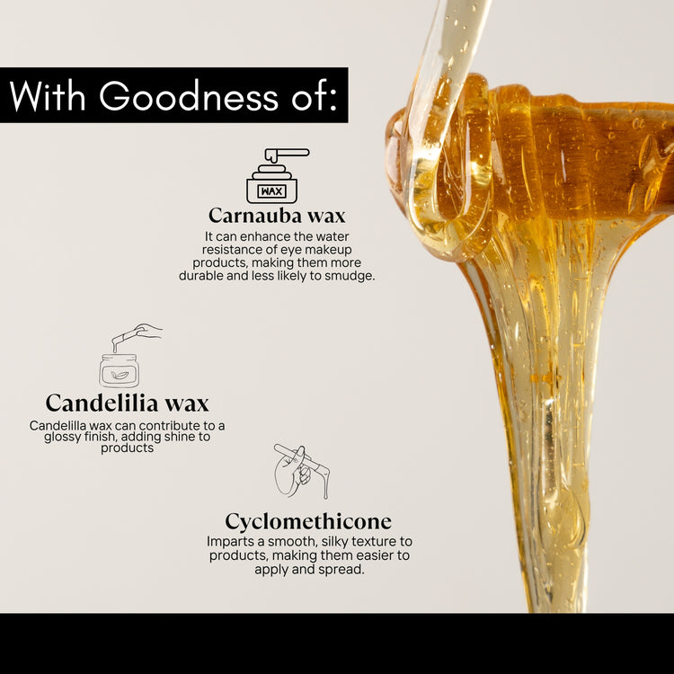 Image showcasing the natural ingredients used in Lashika Black Magik Kajal.