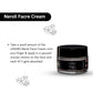 Lashika Neroli Face Cream: A luxurious face cream enriched with essential oils to nourish and hydrate the skin. The image includes usage instructions: take a small amount of cream, apply in upward circular motions on the face and neck until absorbed.
