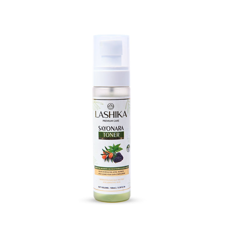  Lashika Sayonara Toner – Refreshing toner with green tea, sea buckthorn, and niacinamide for balanced, clear skin.