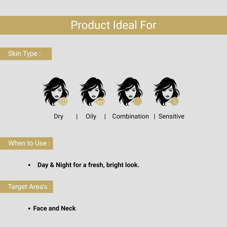 De-Tan Face Wash is ideal for dry, oily, combination, and sensitive skin. Use day & night for a fresh, bright face and neck.
