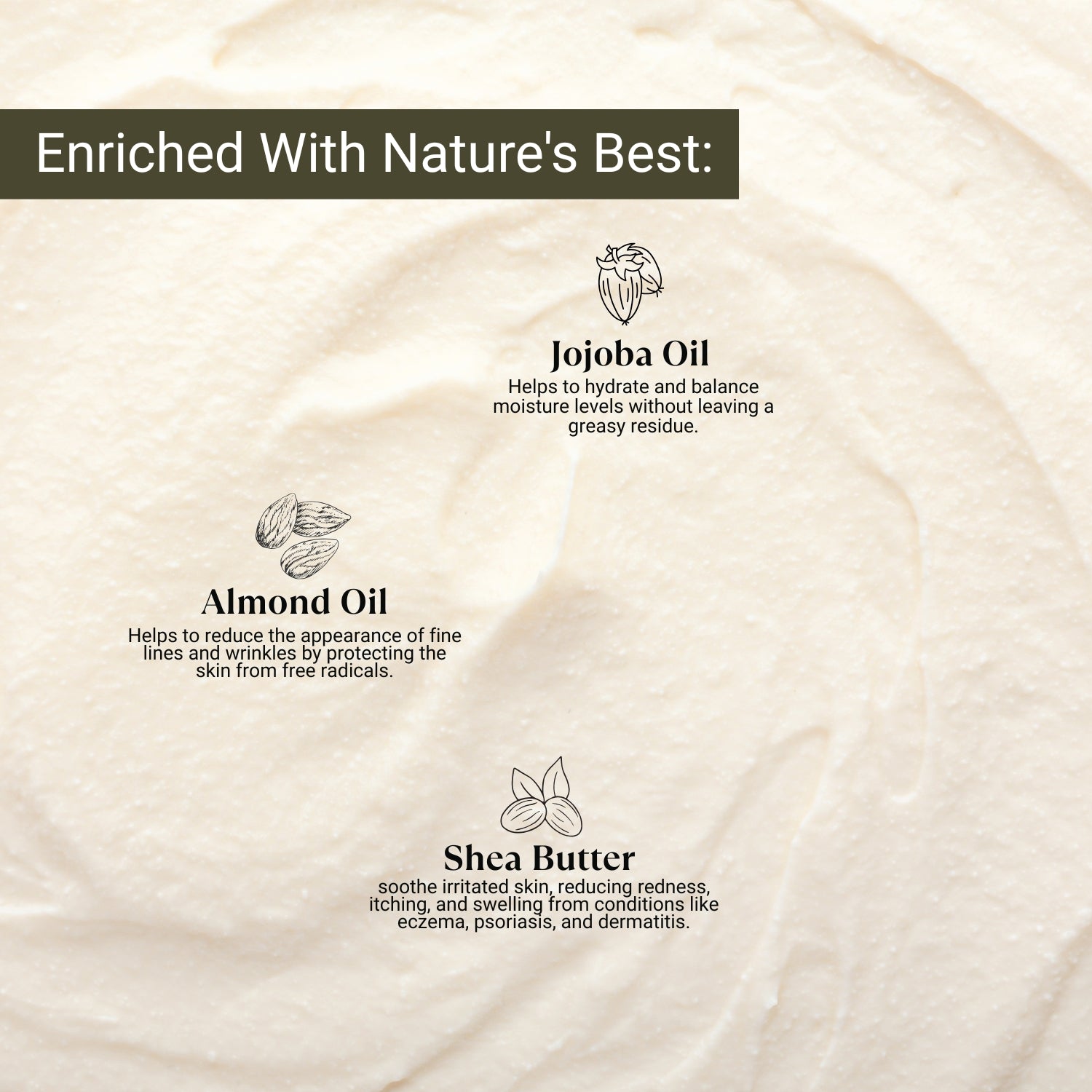 Lashika Regen Cream with jojoba oil, almond oil, and shea butter for hydration, anti-aging, and soothing care.
