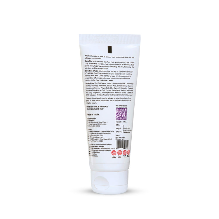 Back image of Lashika Coral Clay Face Pack