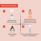 Step-by-step routine using Lashika Apple Cider Face Wash for deep cleansing and toning with rose skin toner.