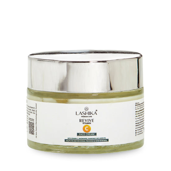 Lashika Vitamin C Face Cream for age reversal, skin renewal & glow.