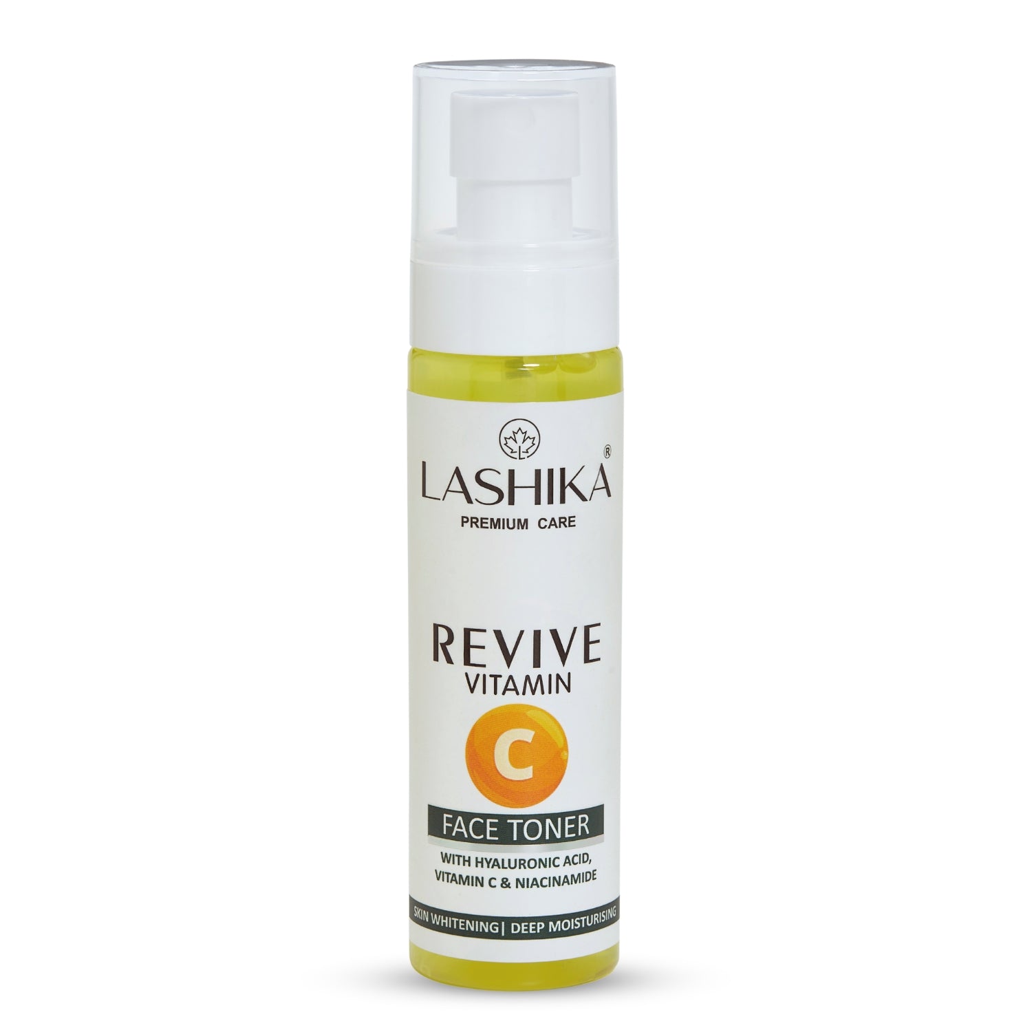 Lashika Vitamin C Face Toner with Hyaluronic Acid & Niacinamide for hydration and brightening.